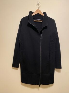Vince Black Zip-Up Knit Sweater Jacket. Size XS